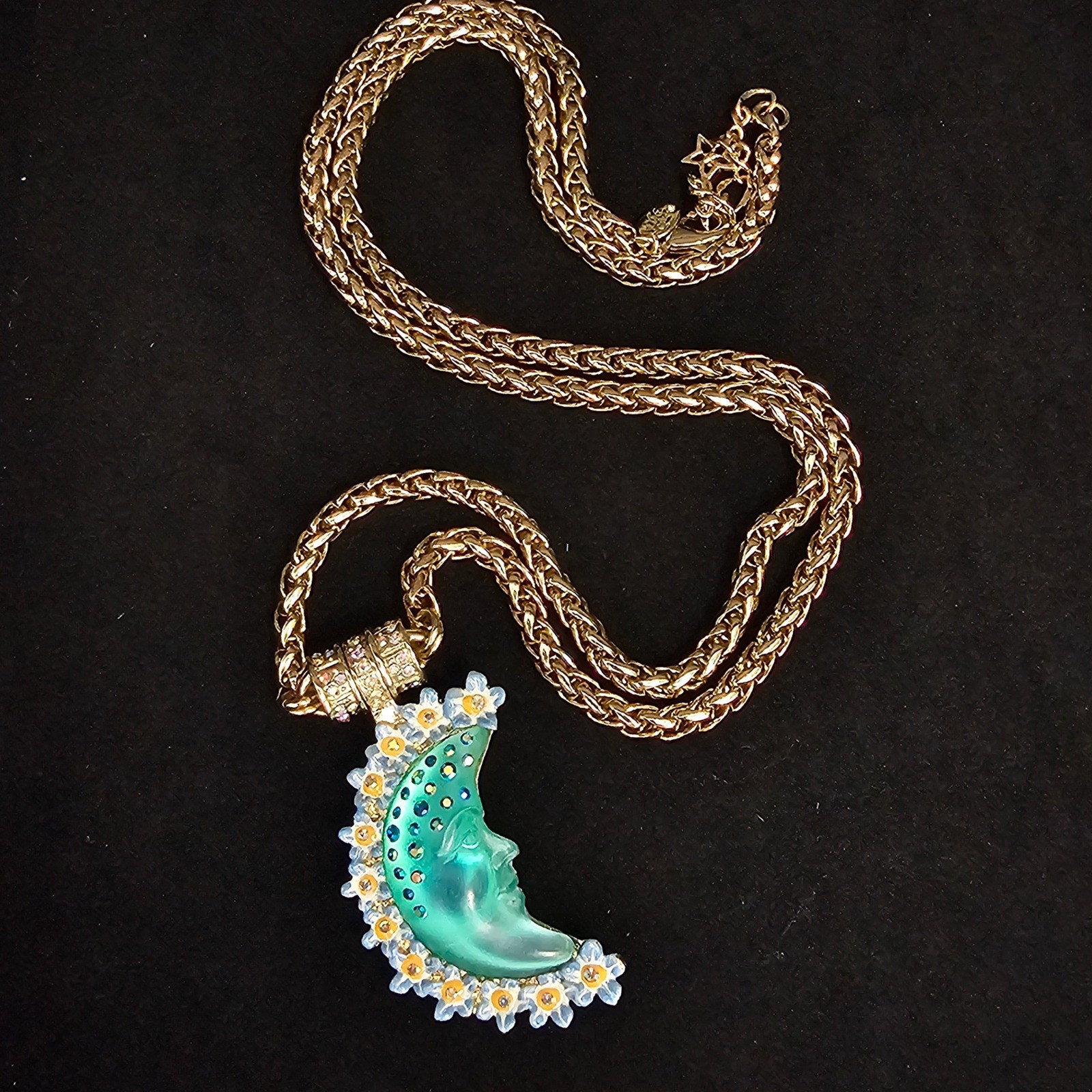 Kirks Folly Goddess Moon Magnetic Necklace & Pendant 30″ Celestial Gold Tone