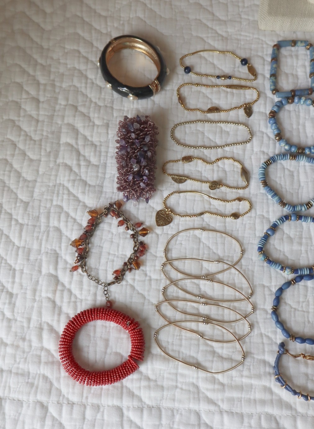 Mix Jewelry BRACELETS 66+ pc Lot, 3 Lbs,wearable, some with semi-precious stones