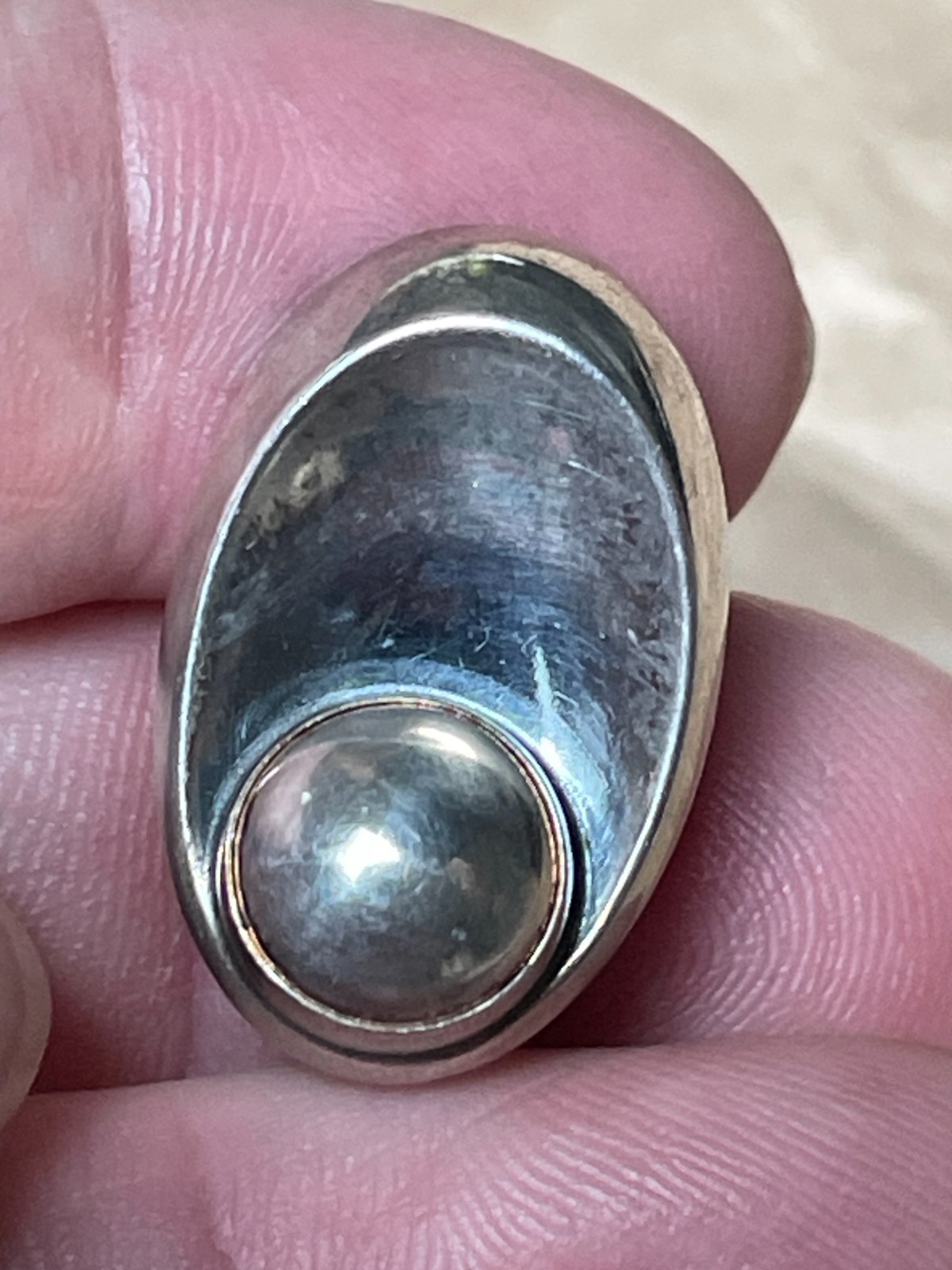 Neil Erik (N.E.) From Denmark Modernist Sterling SIlver Ring & Clip Earrings 15g