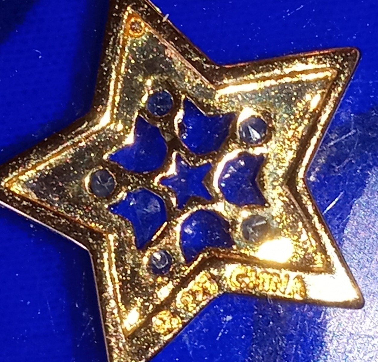 HSN blue Sapphire Vintage star necklace 925 And I Think Tiny Dia? Pics