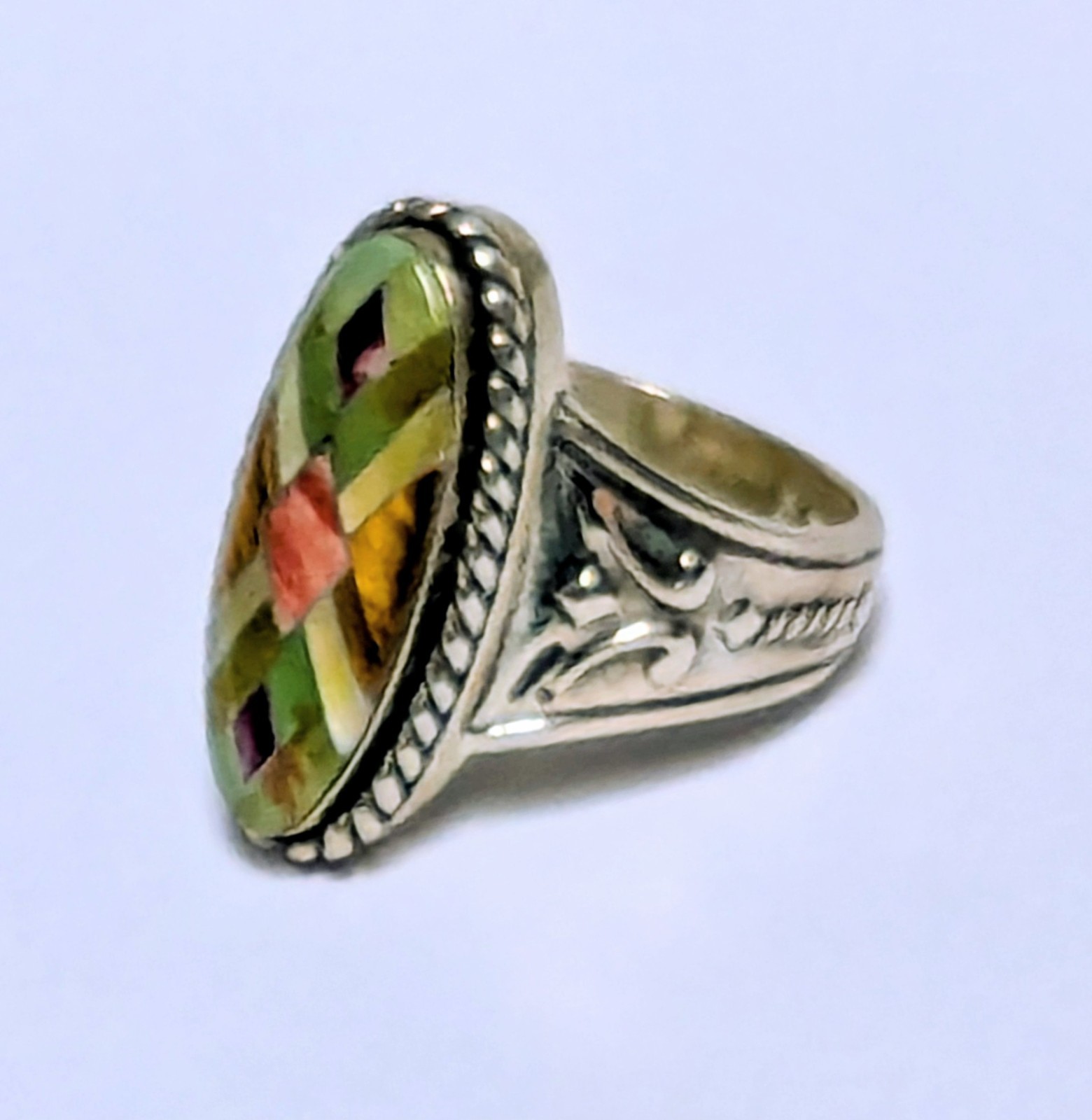 Carolyn Pollack Relios Sterling Silver Inlay Gemstone Ring 8.75