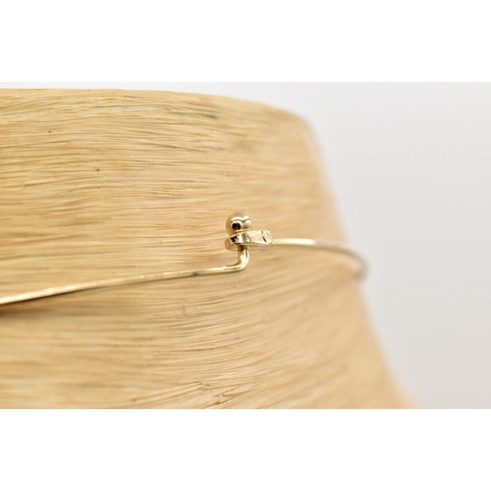 Vintage Choker Necklace Simple Wire Collar Gold Tone Metal Round Shiny NOS 1980s