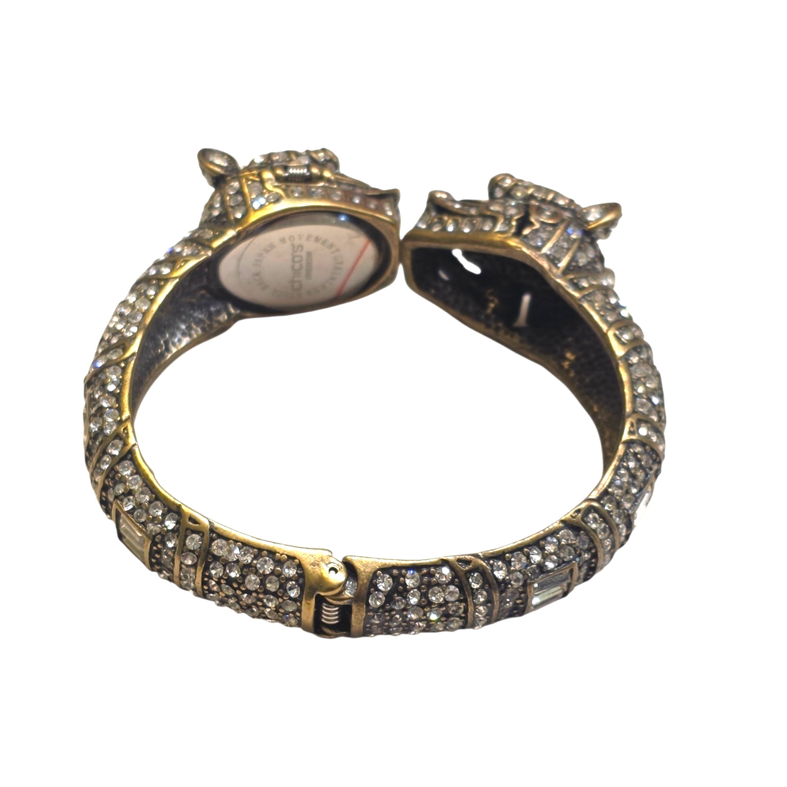 Rare Figural FOO DOG Head Jeweled Rhinestone Chico Watch Bracelet