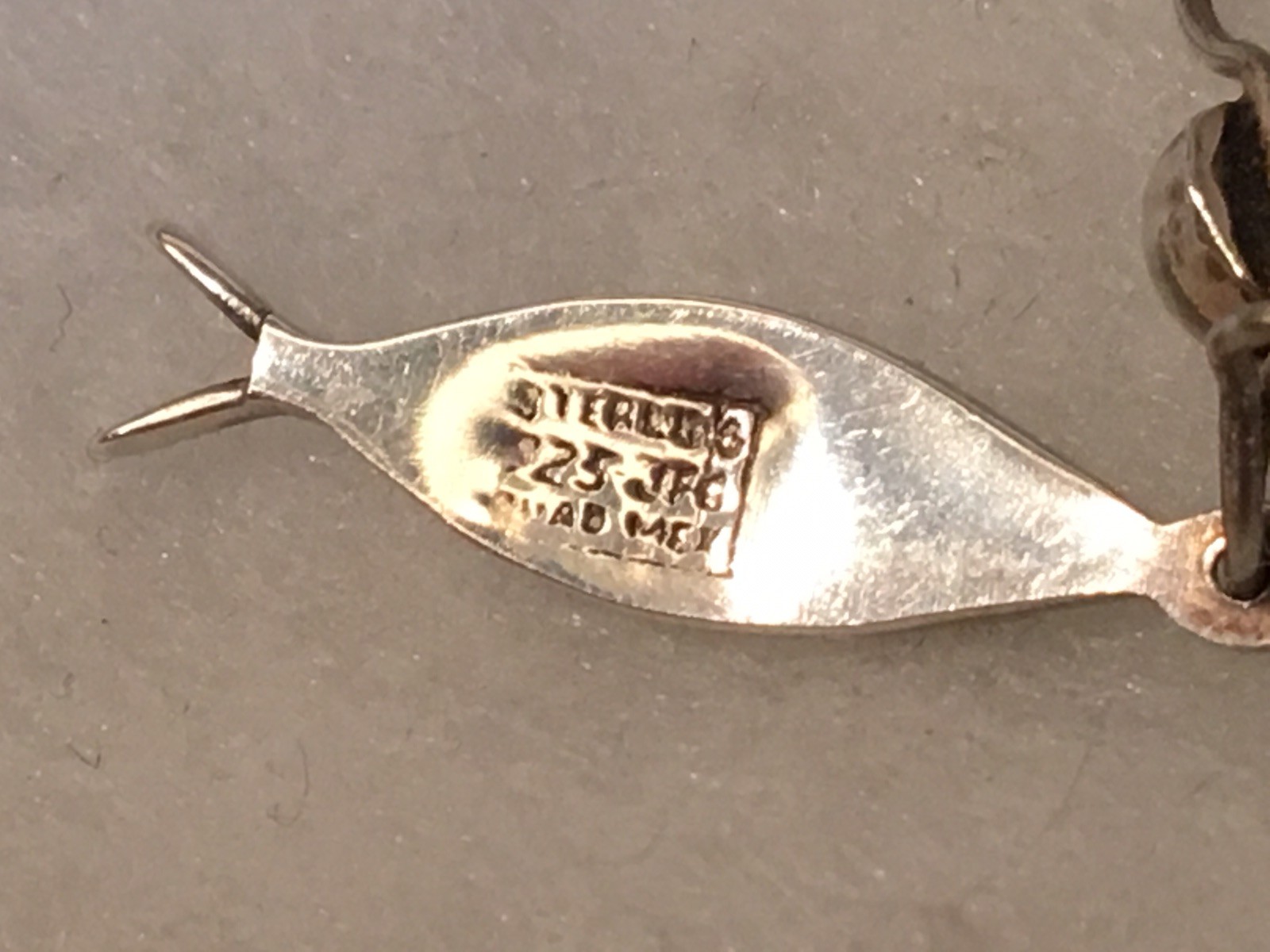 Vintage Mexico Guad JFG Sterling Silver Fish Earrings Auction Finds 702