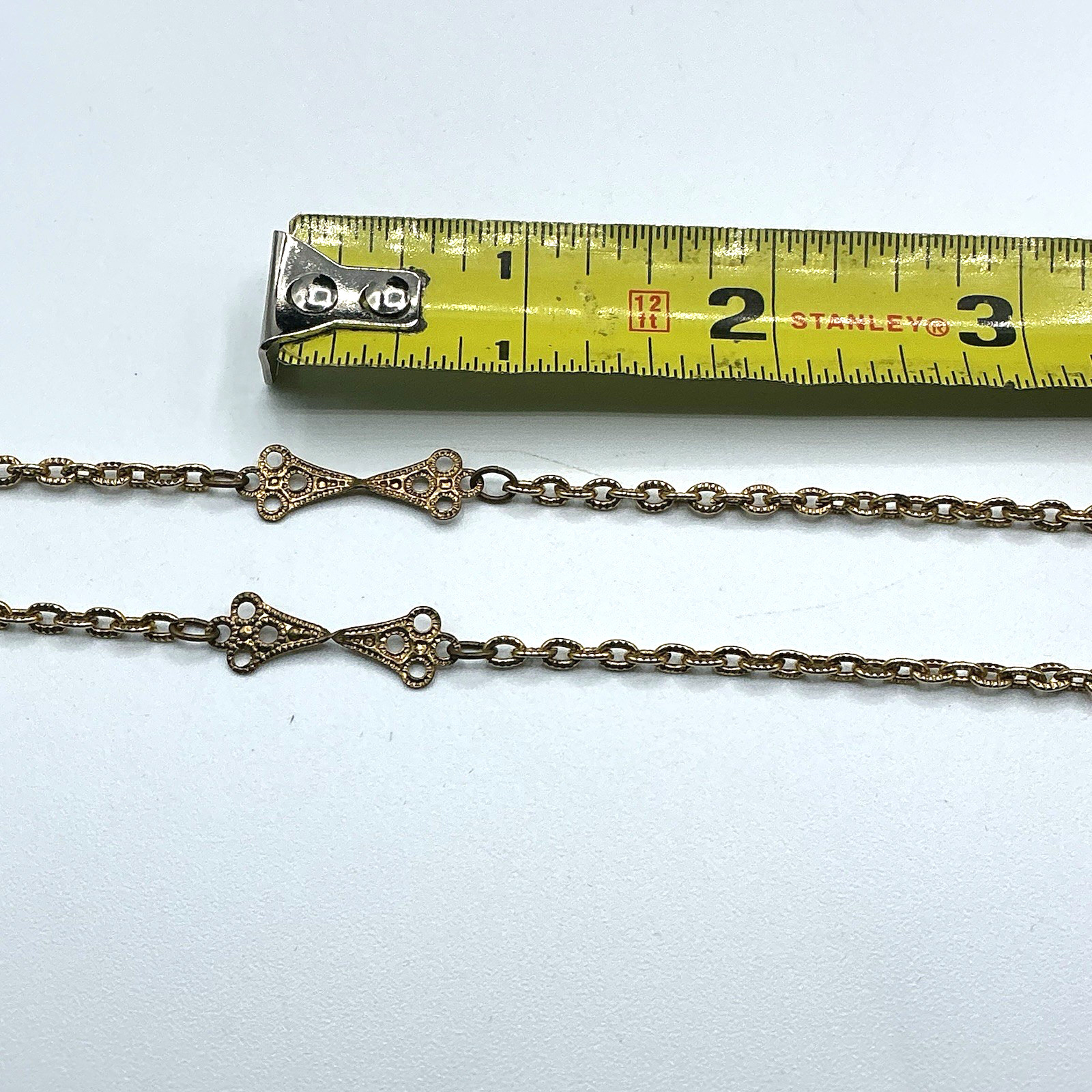 Vintage Freirich Signed Gold Tone Chain Link Slip On 23″ Necklace No Clasp