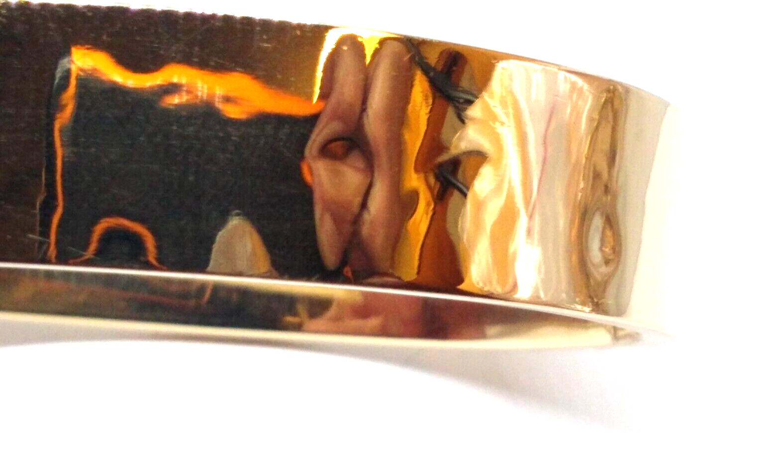 Vintage, Daniel S. Rine, 14K, Yellow Gold, Wide, Hand Engraved, Bangle Bracelet.