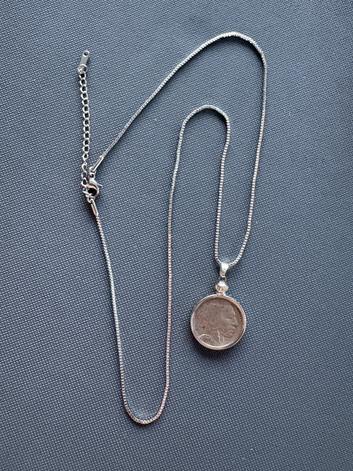 Beautiful Buffalo Nickel Necklace – Authentic Coin – 20in Adjustable Stainless