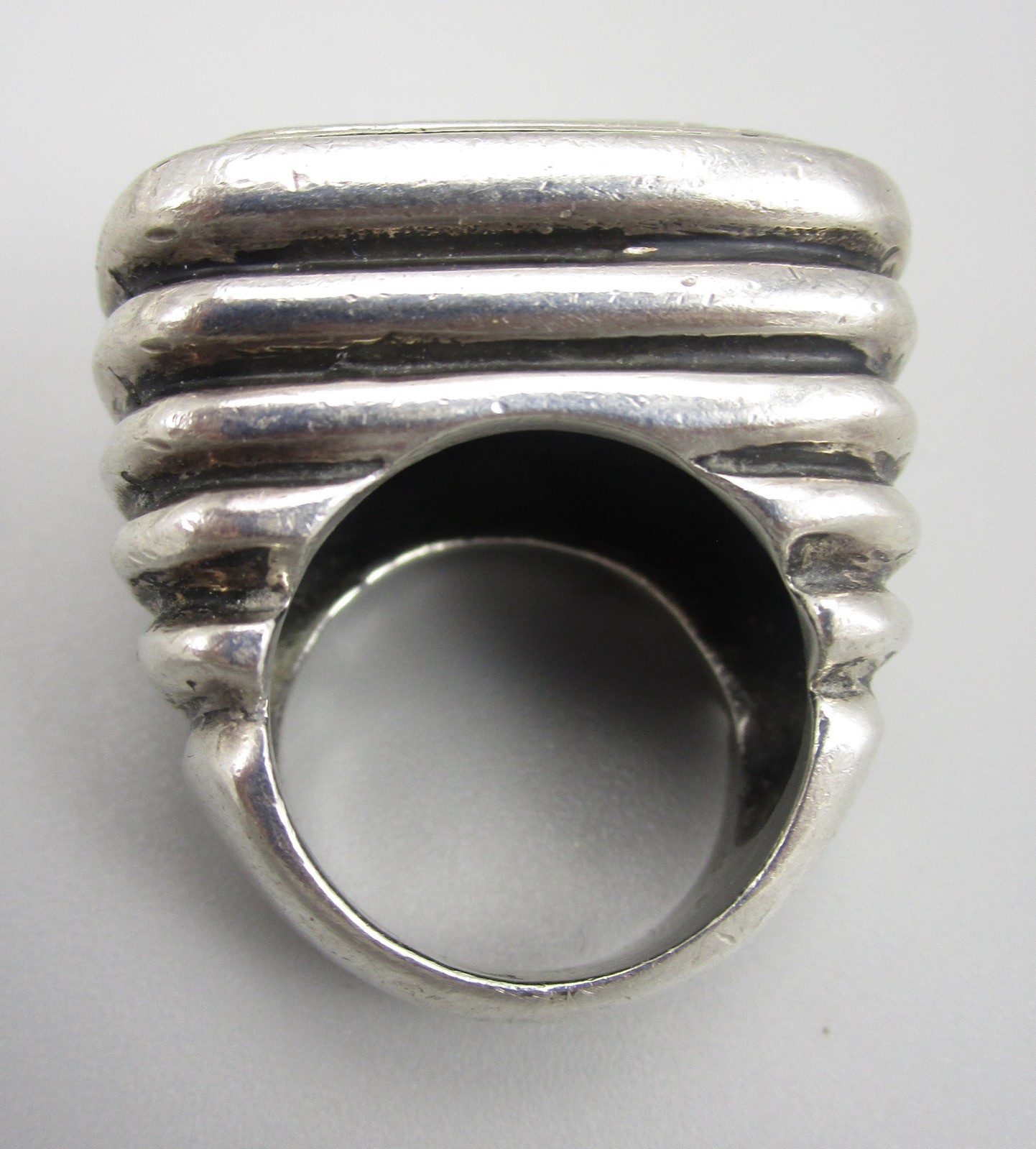 LOVELY DIAN MALOUF STERLING SILVER “DOUBLE HAPPINESS” STATEMENT RING SZ 6.75