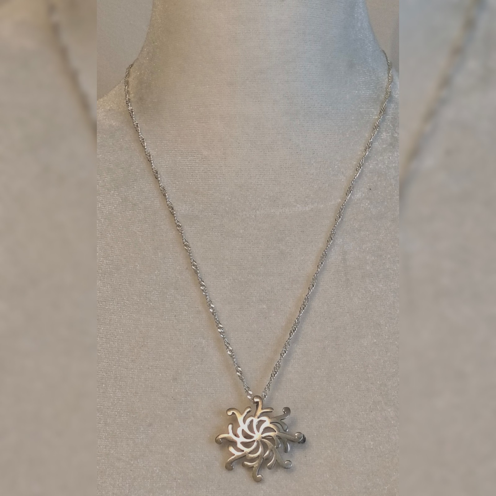 Vintage Sterling 925 Silver Fire Star Convertible Brooch Pendant Necklace