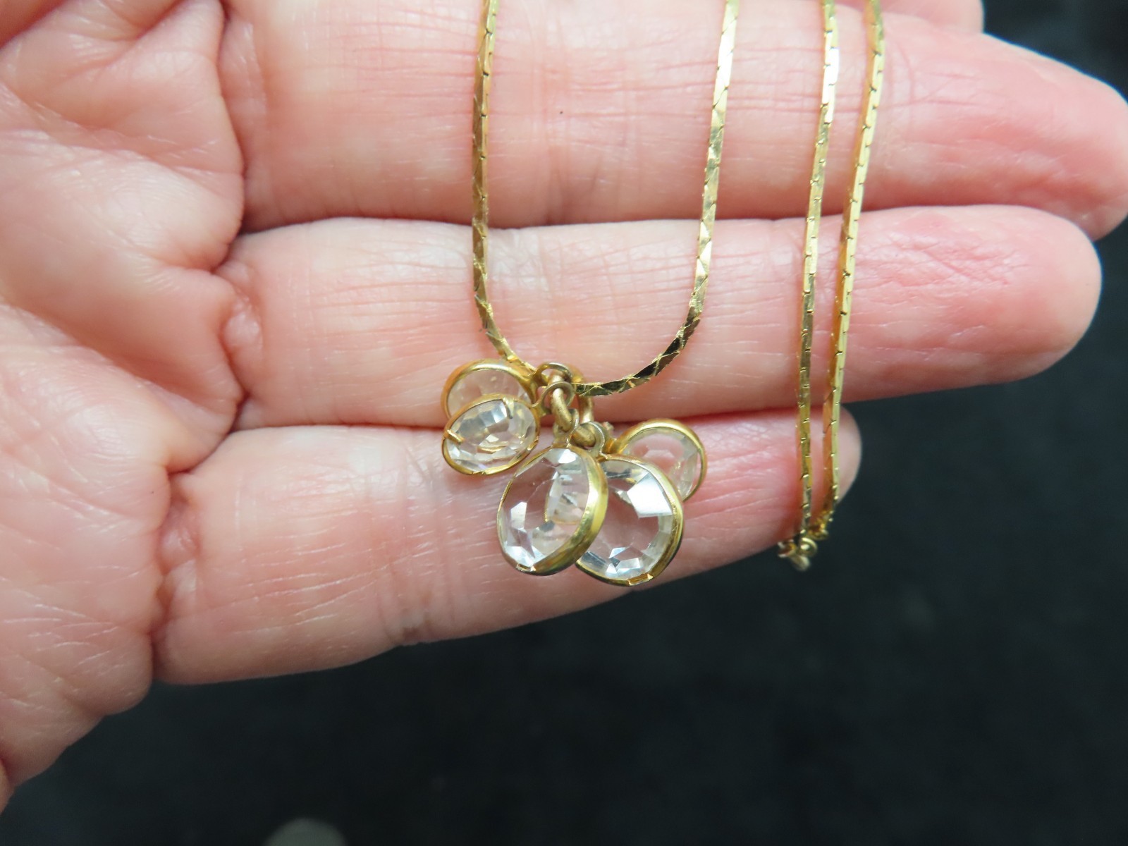 Vintage 1980’s Gold Plated Cobra Chain w/Glass Slides