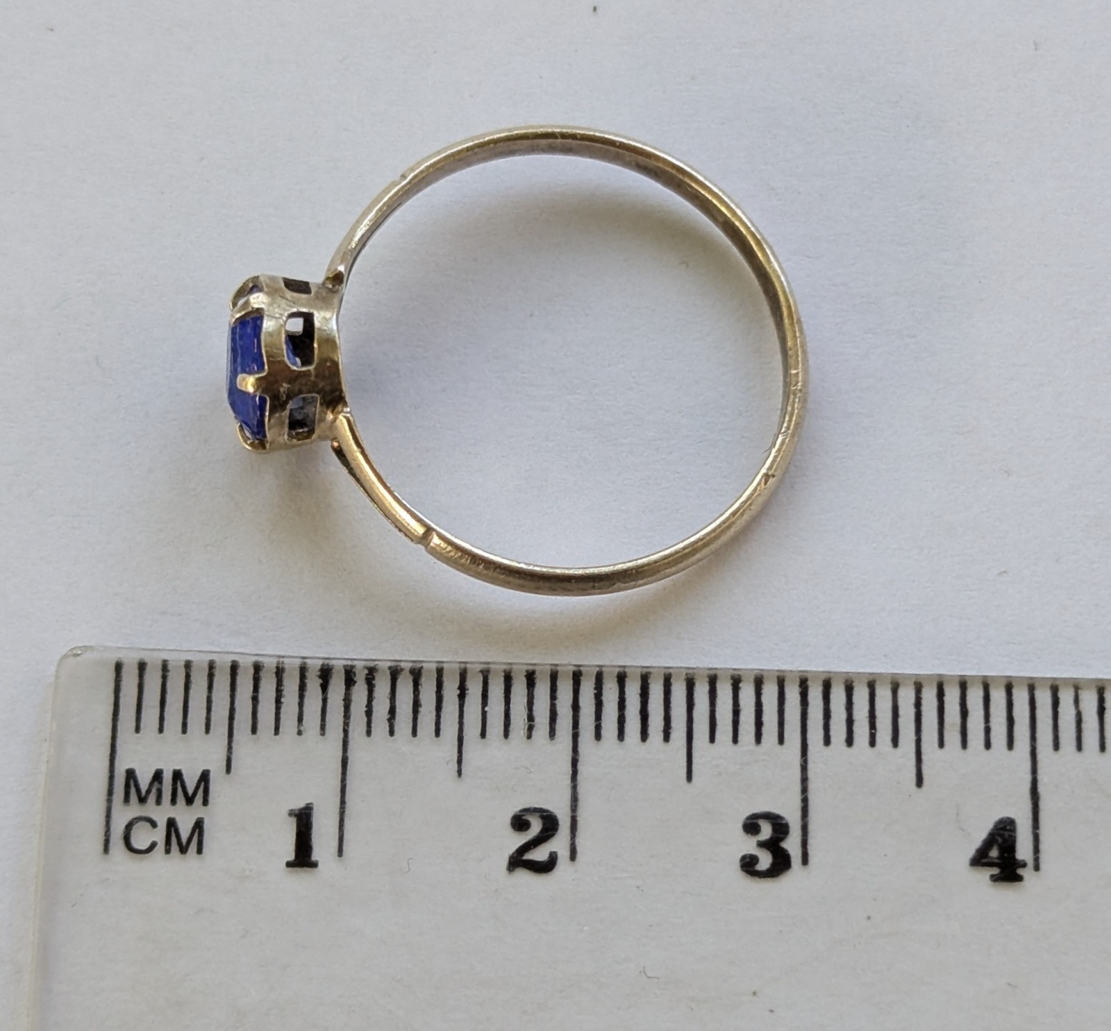 Vintage Soviet USSR ring sterling silver 875 ⭐ Size 10.5 Weight 1.63 g Blue gem.