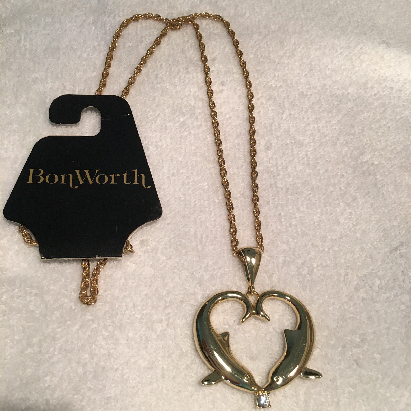 Fabulous Bon Worth Vintage Gold Tone Micky Mouse Pendant Necklace