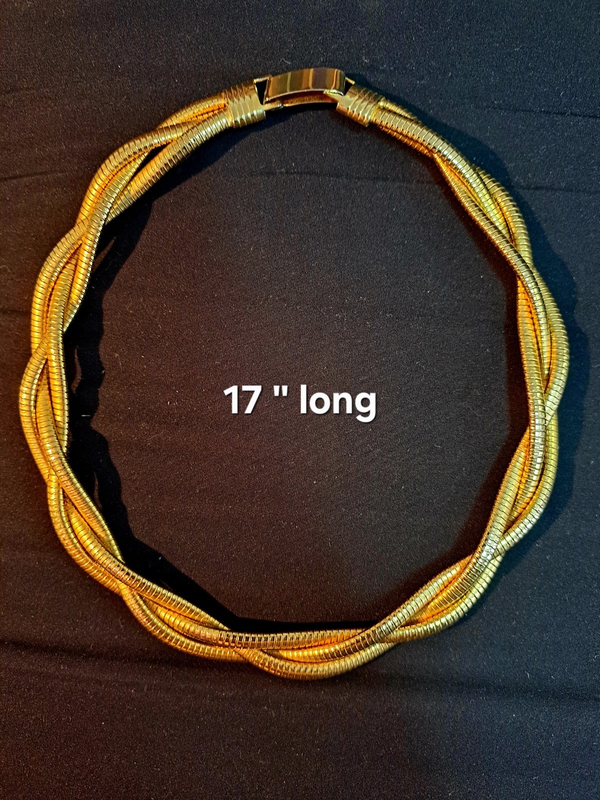3 Vintage Choker Necklaces. 16”, 17”, 18”. 2 Goldtone Serpentine Chain Styles