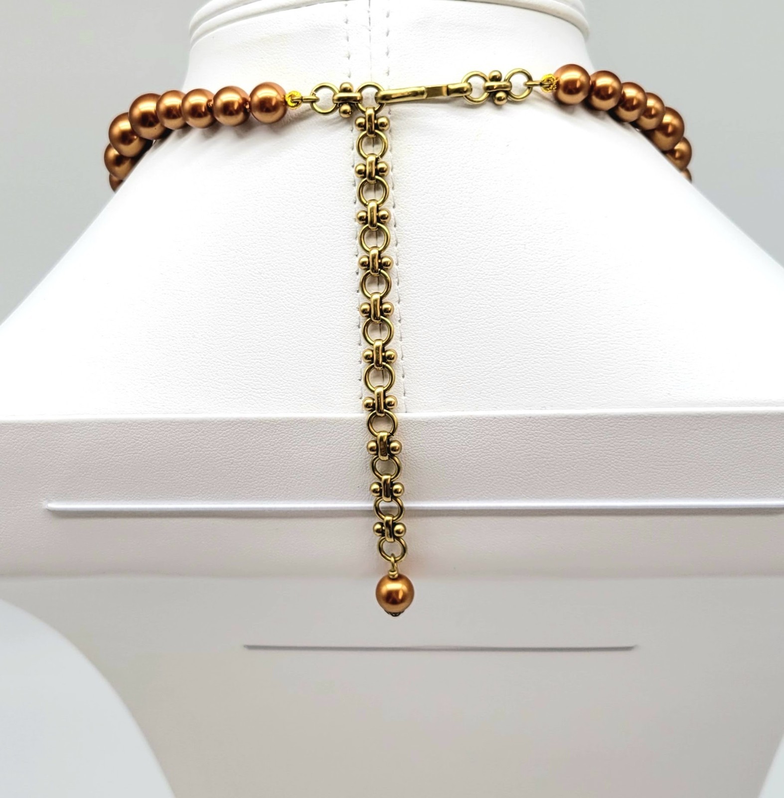 Heidi Daus Gold Pearl and Diamond Swarovski Crystal Asymmetrical NECKLACE ONLY