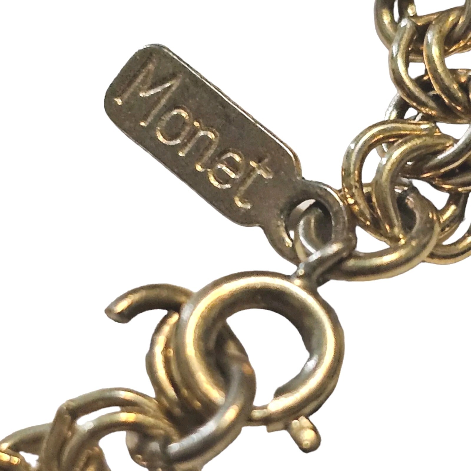 Monet Double Link Rolo Silver Tone Necklace