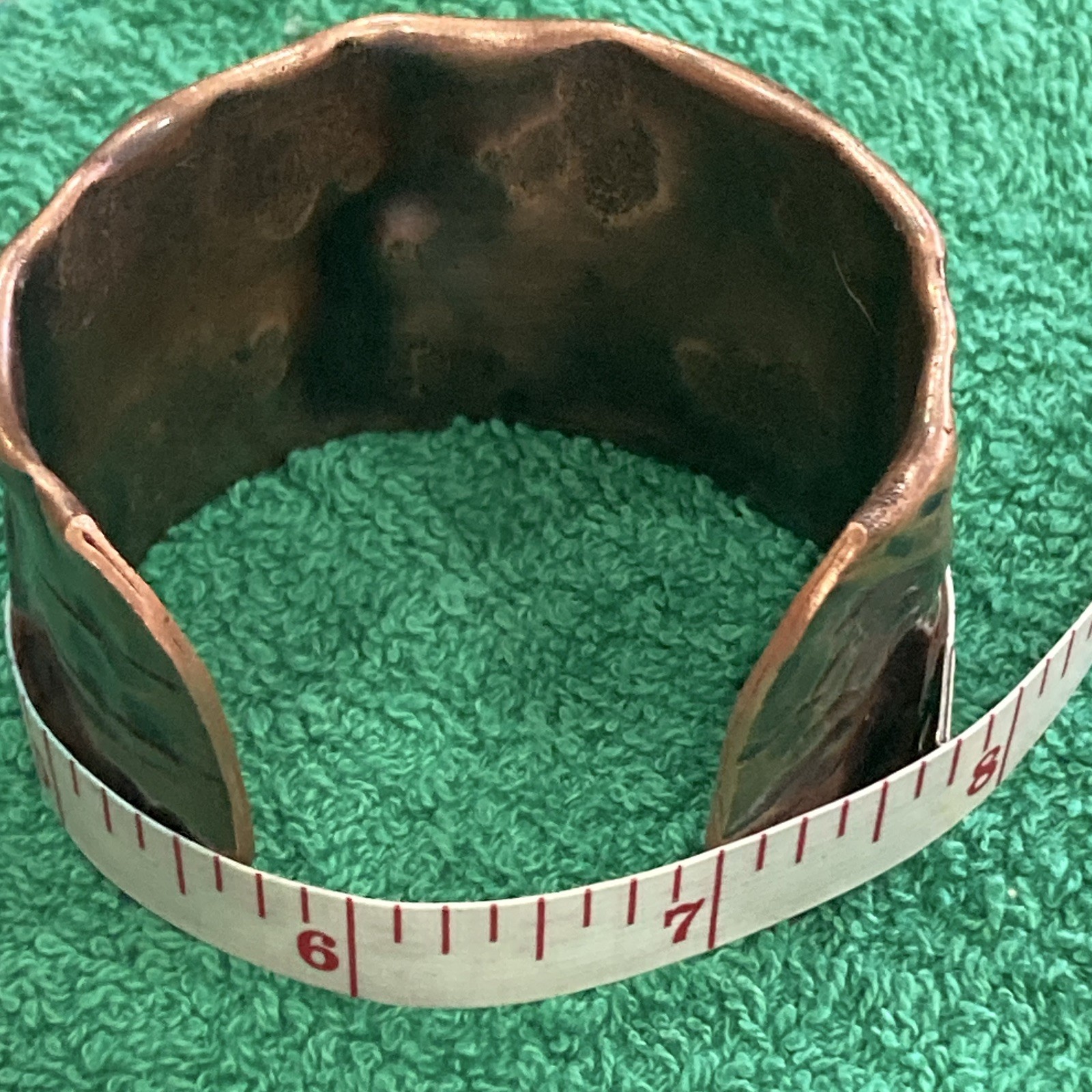 Vintage Brutalist Modernist Thick Copper Cuff small to average size wrist’s