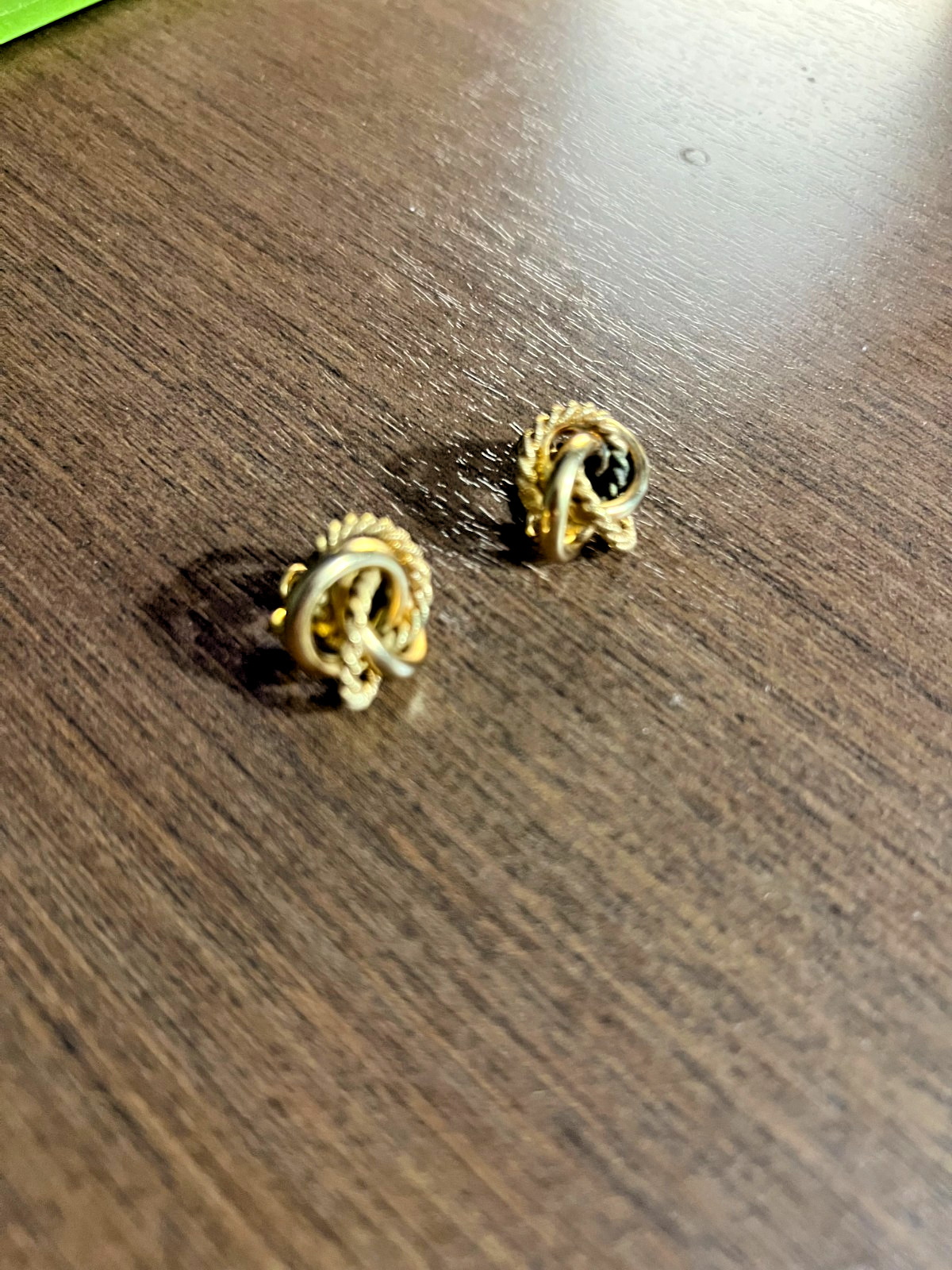 Vintage 12kt Gold Filled Infinity Knot Screw Back Earrings