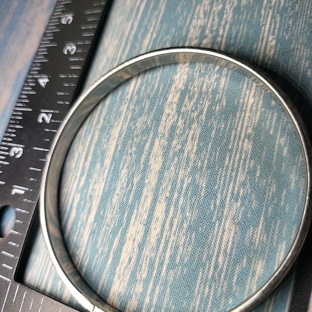 Mother of Pearl Inlay Bangle Bracelet Silver Tone (2-3/4″ in Size)