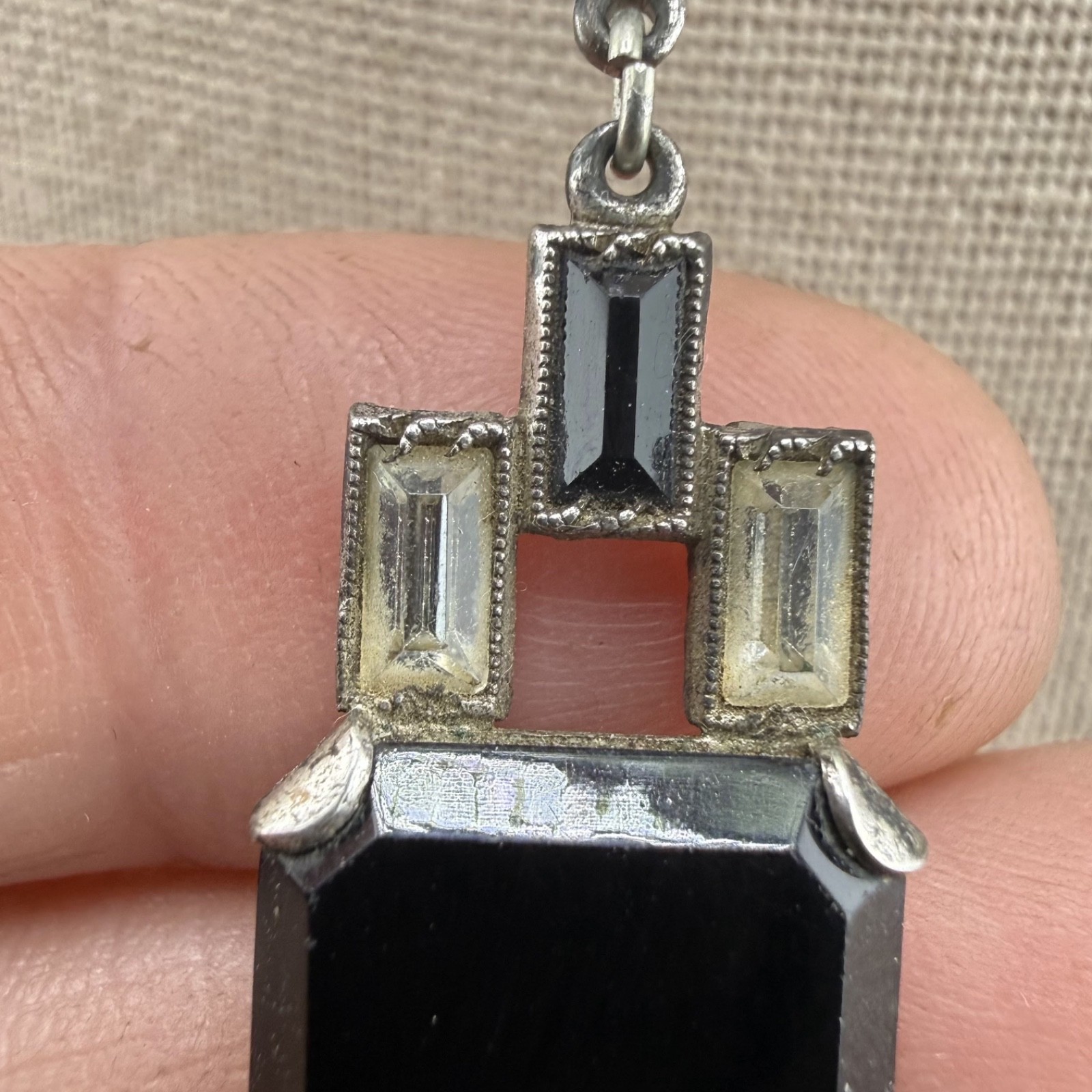 Vintage Sterling Silver Art Deco Necklace Titanic 16”