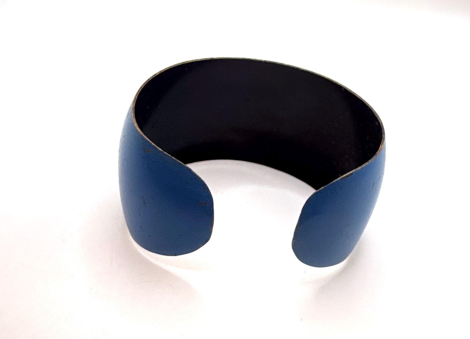 Vintage blue gold red enamel wide cuff bracelet