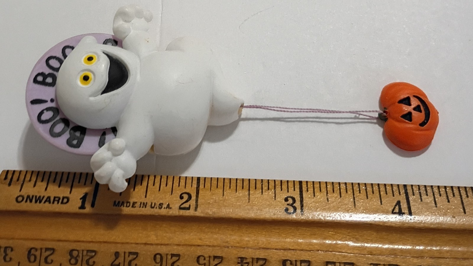 Vintage Halloween Ghost Boo! Spinning Pull-String Pin Fun World