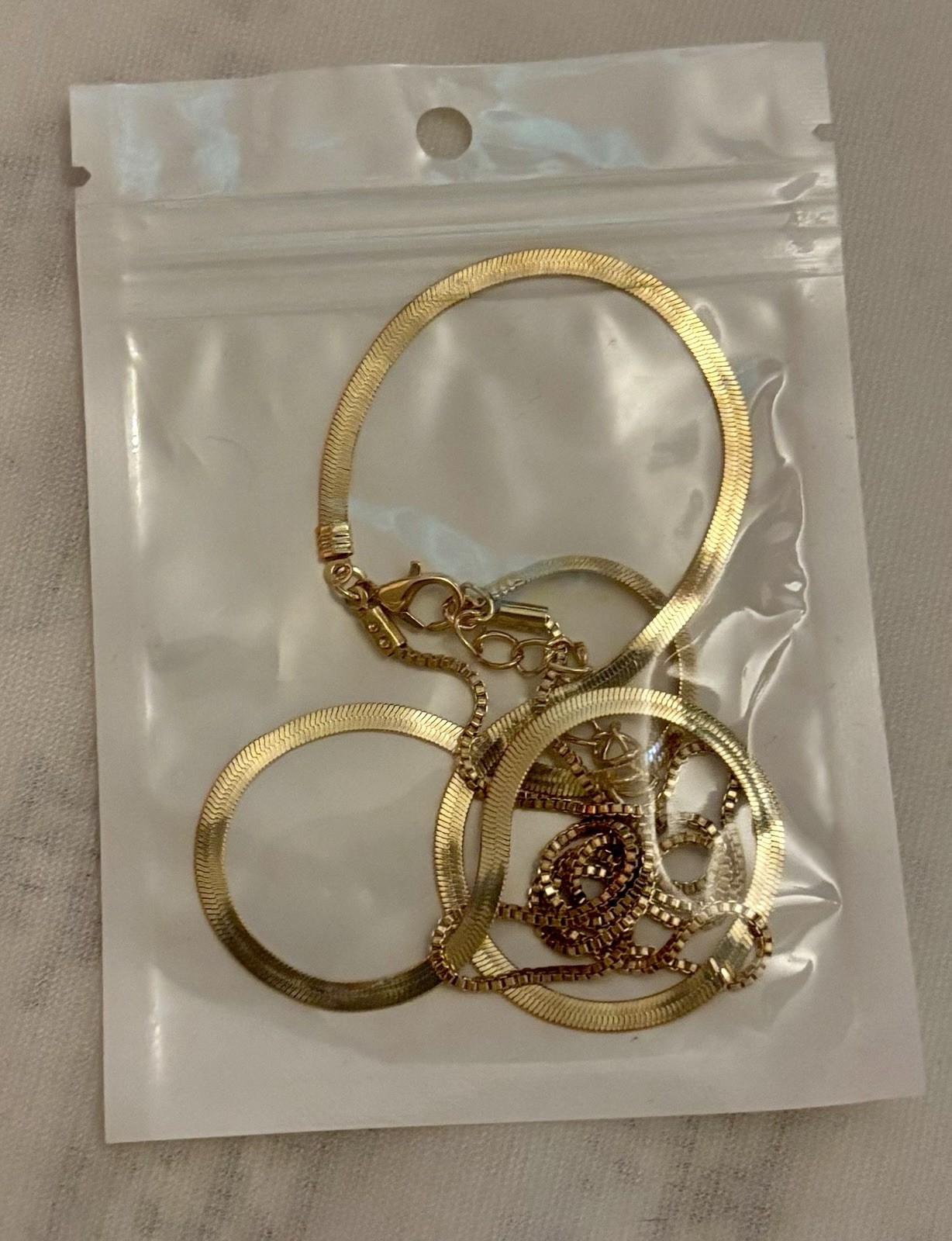 Golden Color Ribbon-Like Necklace (Unopened, Not Truly Sure What’s Inside)