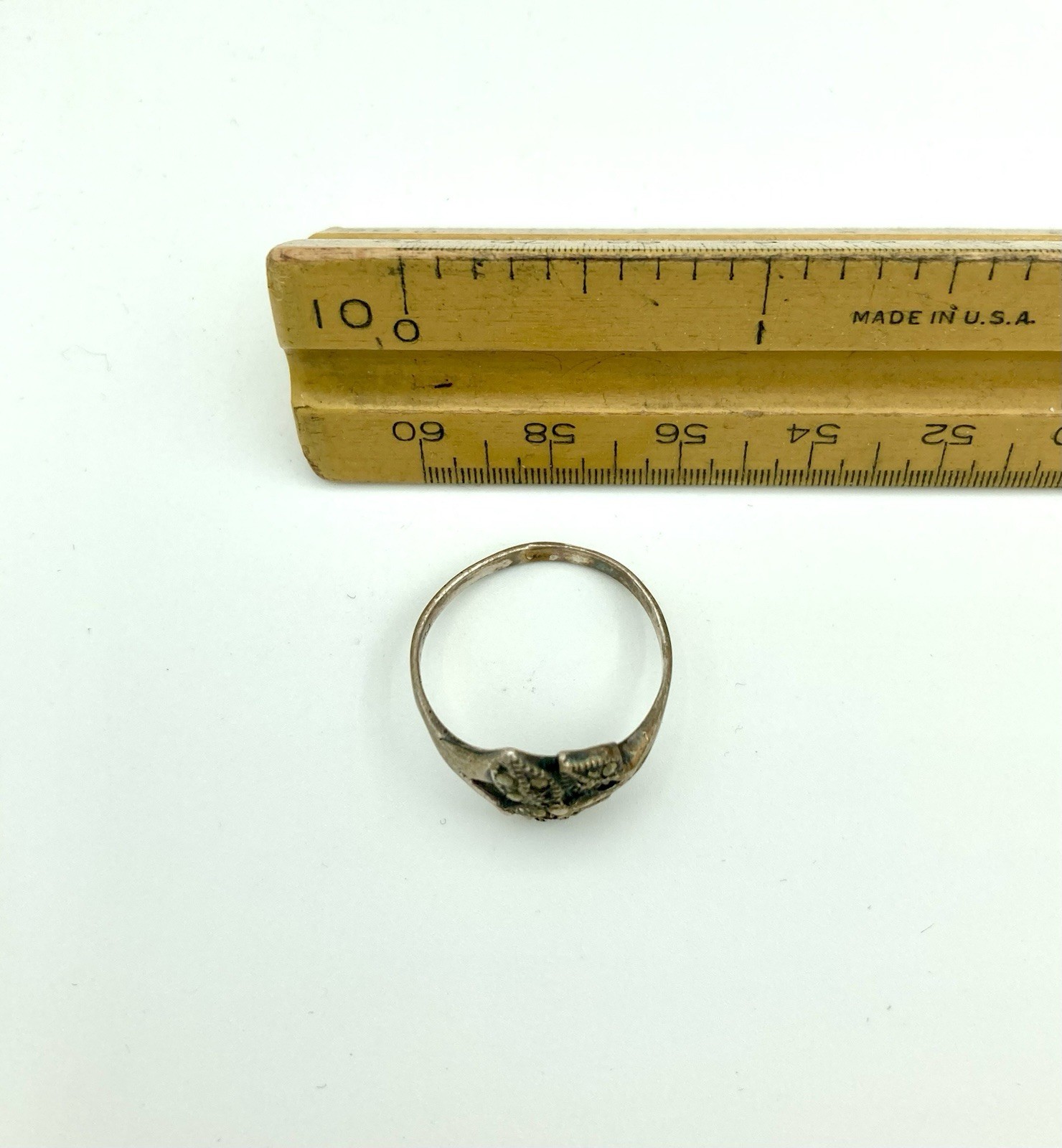 Vintage 925 Sterling Silver & Marcasite Ring – Size 7 – Marked CW