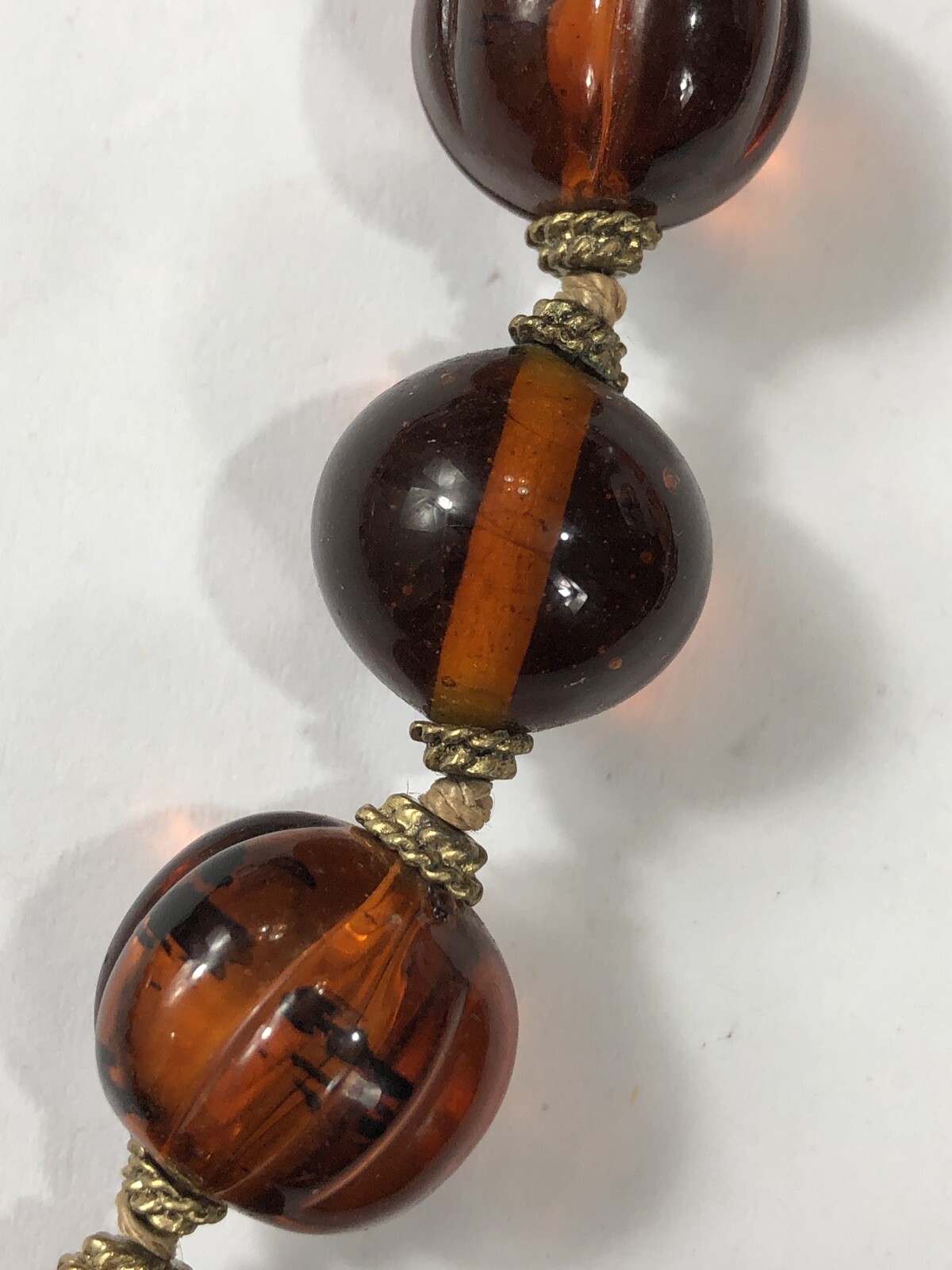 Liz Claiborne Necklace Choker Beaded Faux Amber 15 in to 17 in Length – Vintage