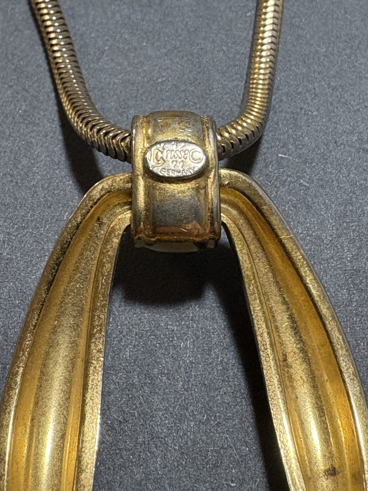 Grosse Germany Vintage 1971 Dior Designer Gold Tone Costume Necklace Pendant