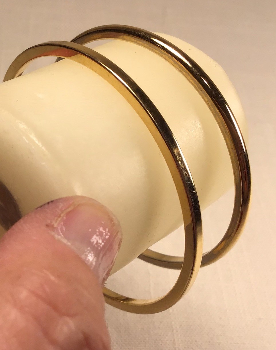 Vintage Pair of Monet Smooth Finish Gold Tone Bangle Bracelets