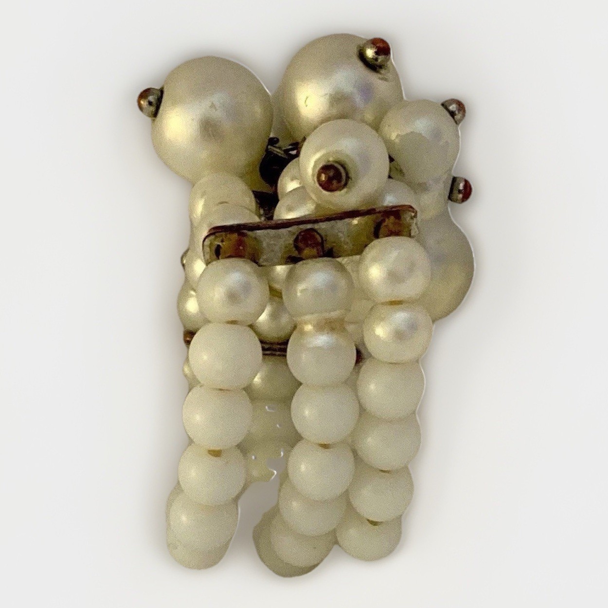 Vintage Art Deco Faux Pearl Cluster Ring Unsigned Jewelry