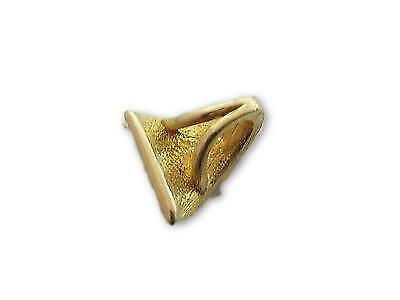 Vintage Two Tone Yellow & White Gold Plated Clear Rhinestone Triangle Pendant