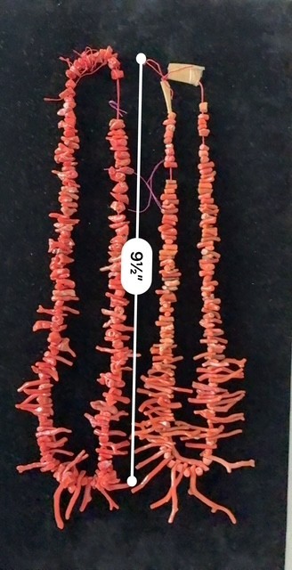 Salmon Color Graduated Branch Coral (2) Strands (no clasp) total weight 72gm