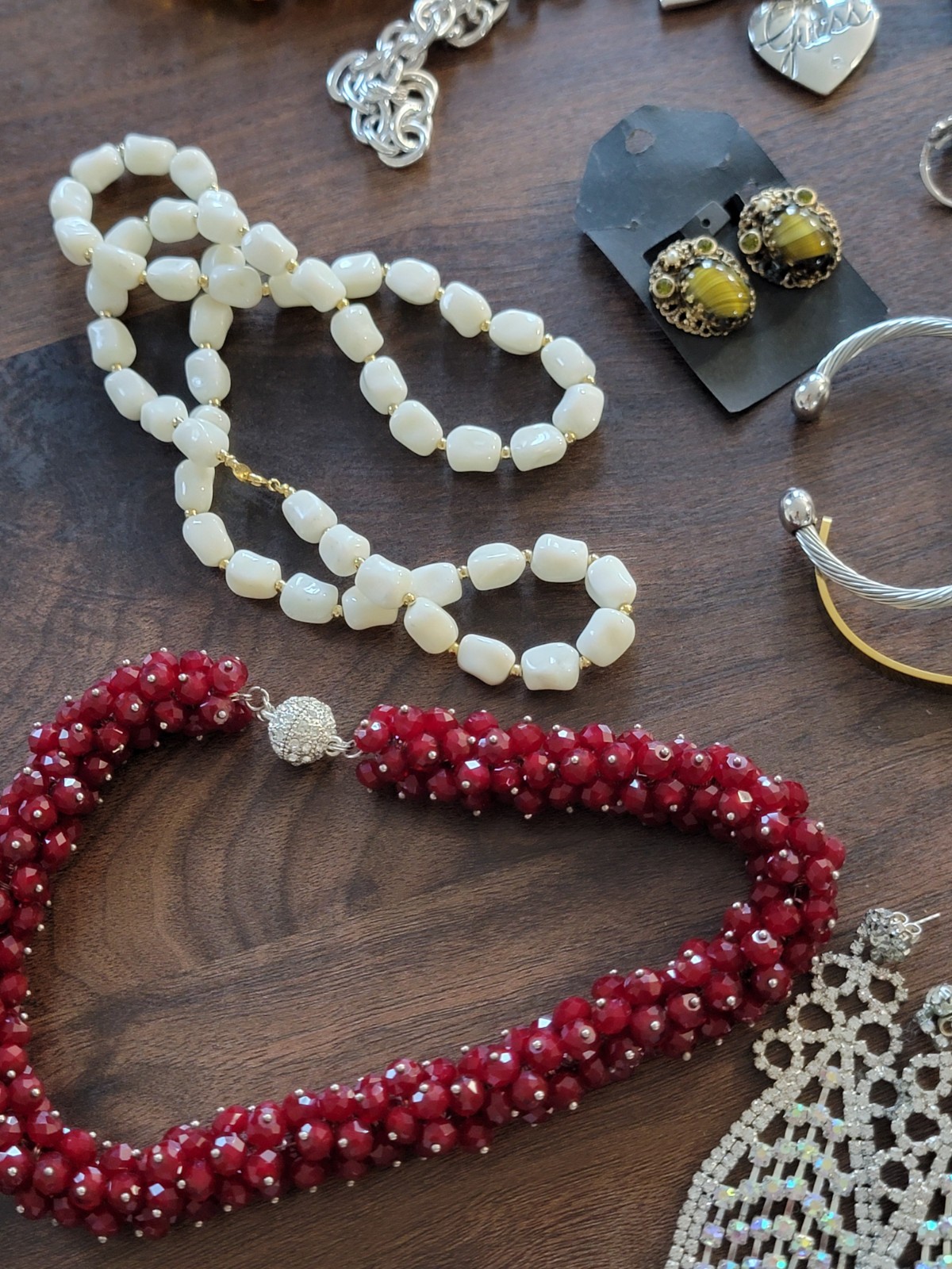 Vintage Modern Costume Jewelry Lot Of 20 Beaded Necklaces Bracelets Earrings