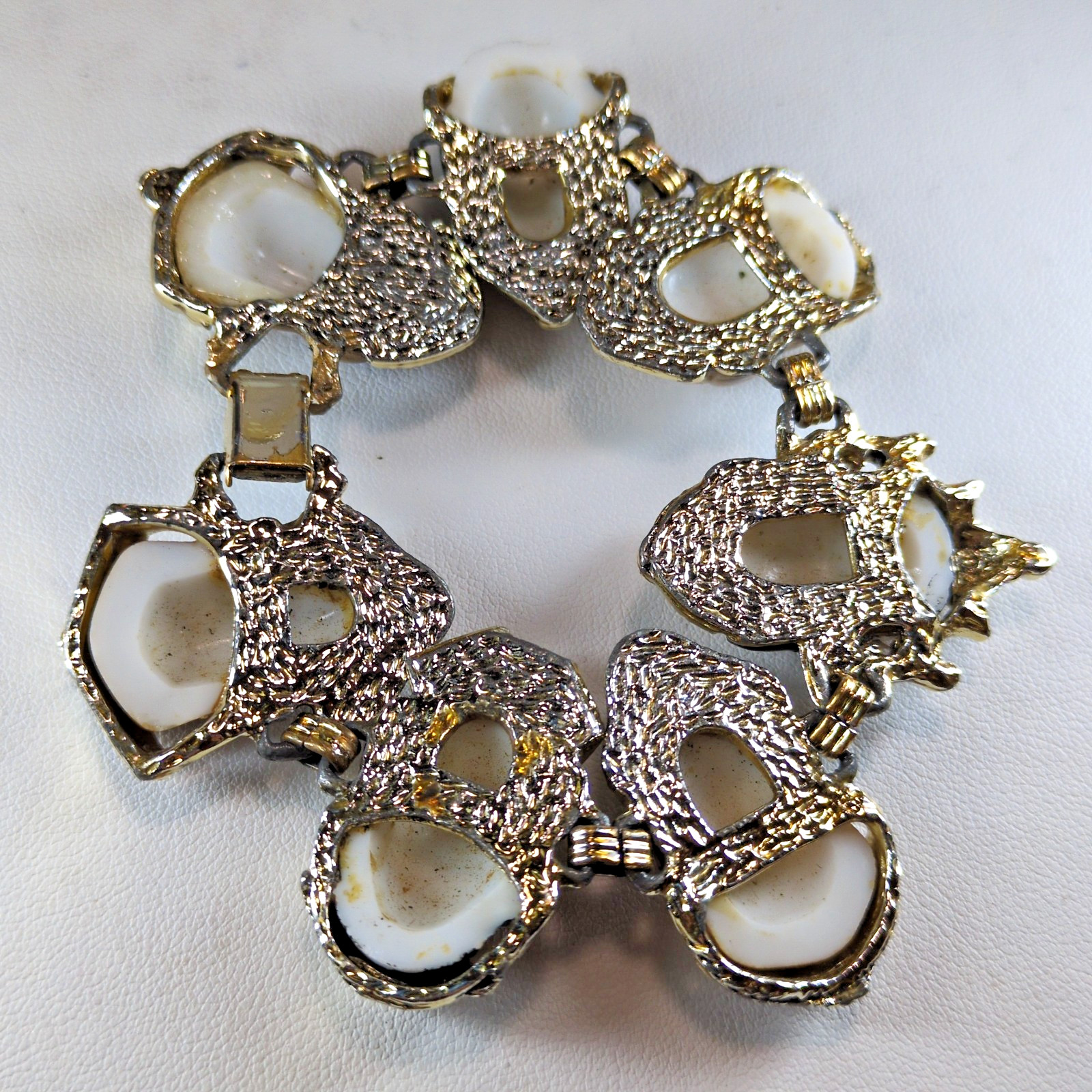 Vintage SELRO SELINI Seven Lucky Gods Bracelet Asian Fortune Faces Figural Panel