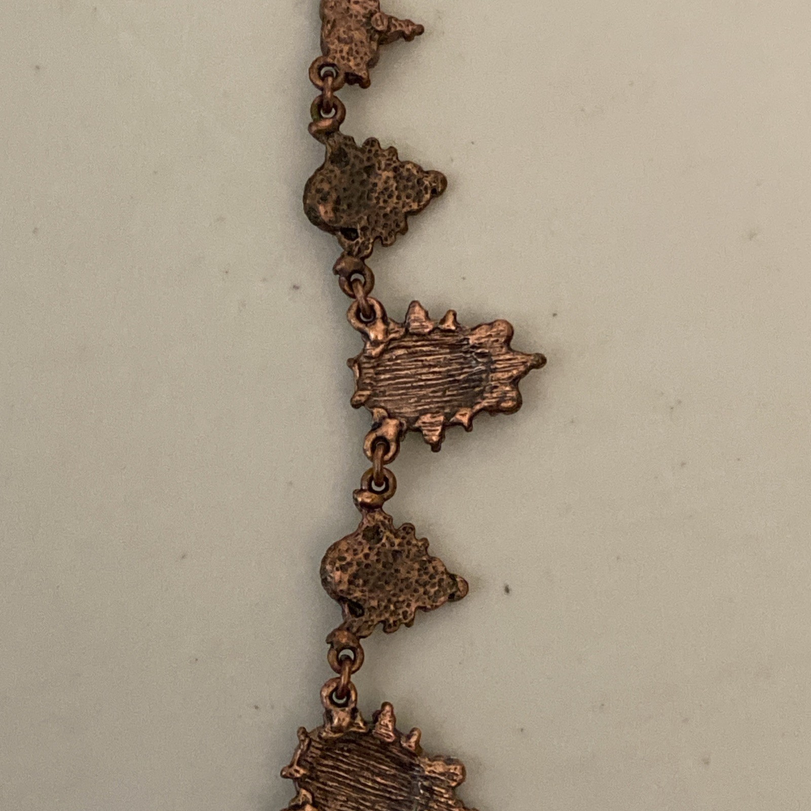 Copper Toned Vintage Necklace topaz colored stones