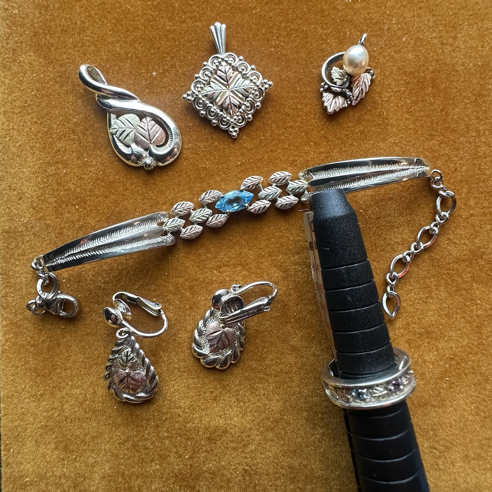 Coleman Black Hills Gold Sterling Silver & Solid 12k Mixed Jewelry Lot Gem 925