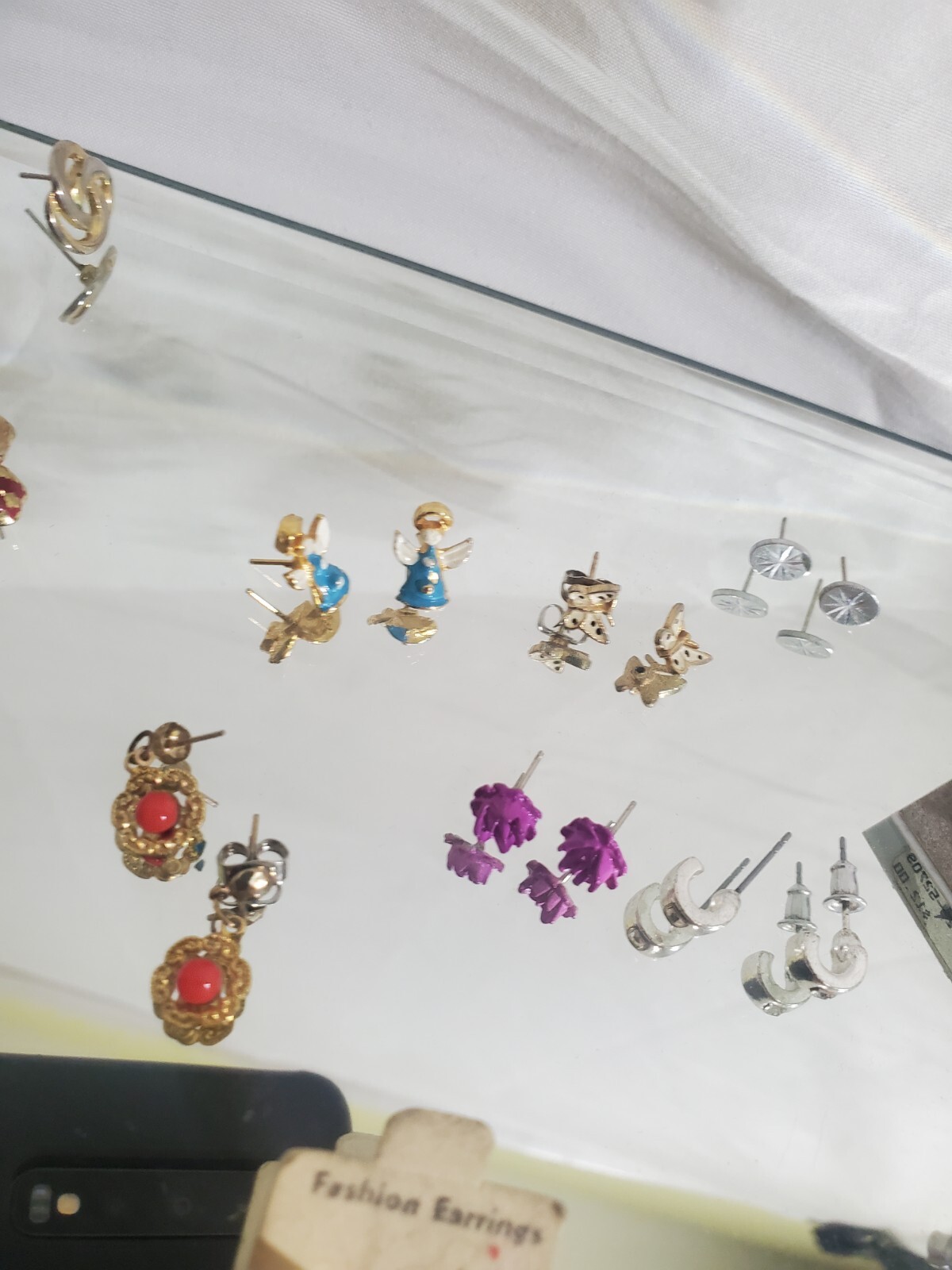 Vintage Earring Lot 16 pair miniature rose angel butterflies posts 60s 80s 90s