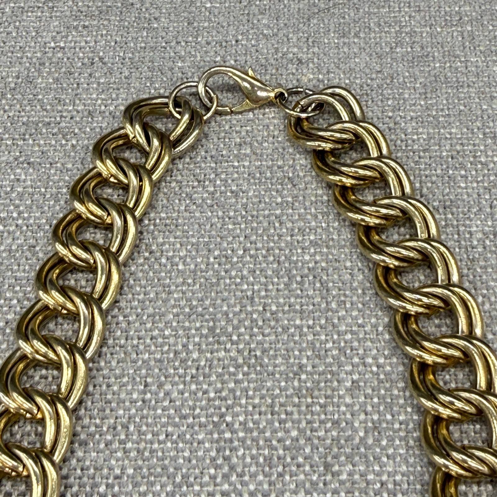 Vintage Necklace Double Link Gold Tone Chunky Y2K 18 Inches