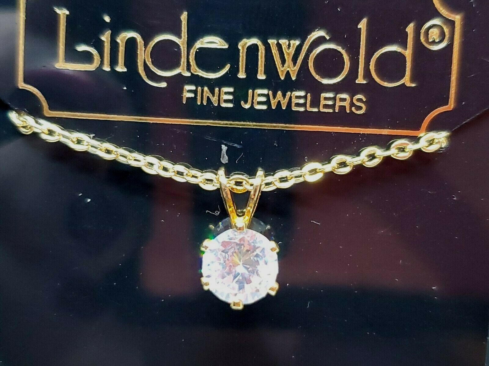 Vintage Lindenworld Fine Jewelers Cubic Zirconia NOS Brand New Necklace 18″