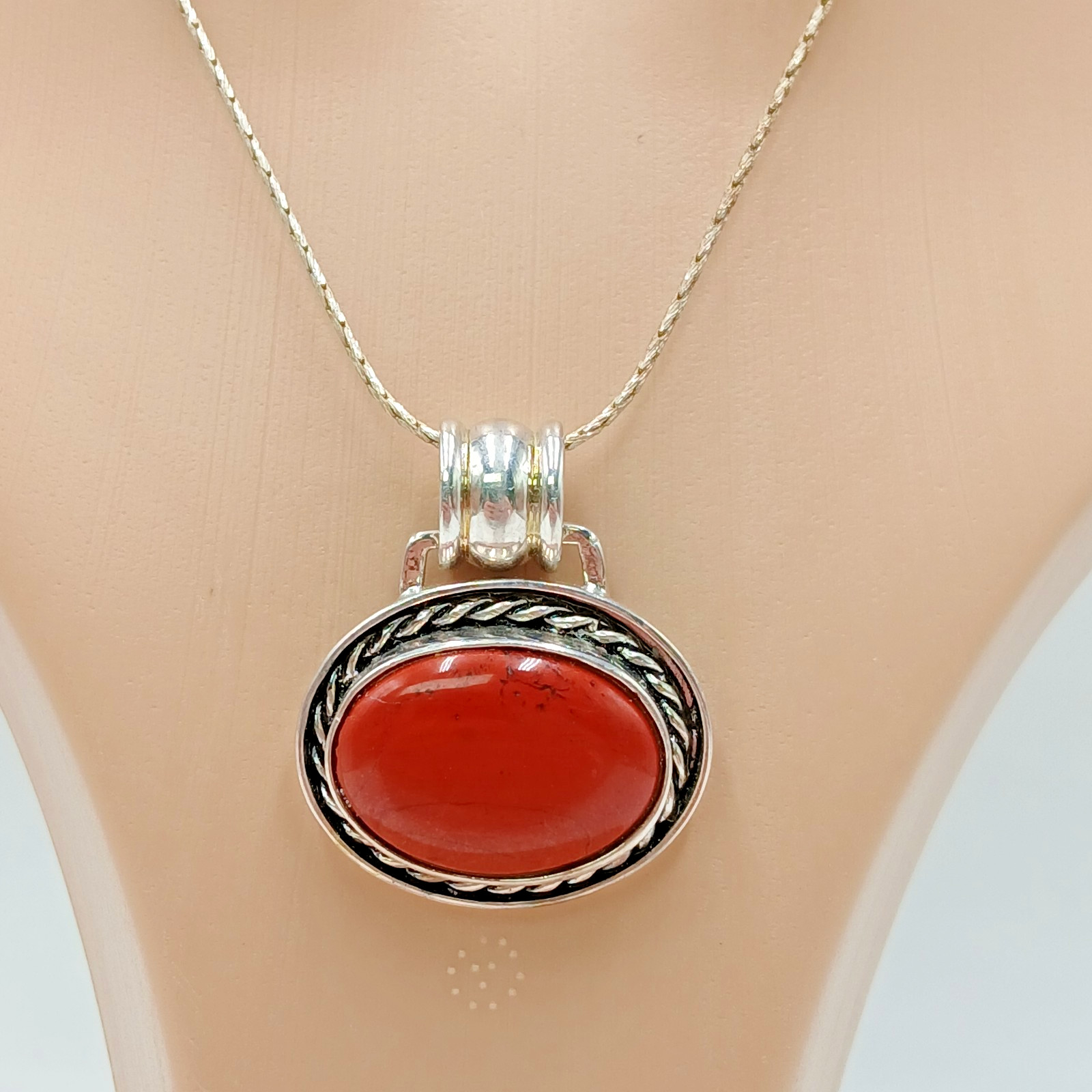 925 DBJ Slider Pendant Necklace 16in Sterling Silver Spigot Wheat Rope Chain 23g
