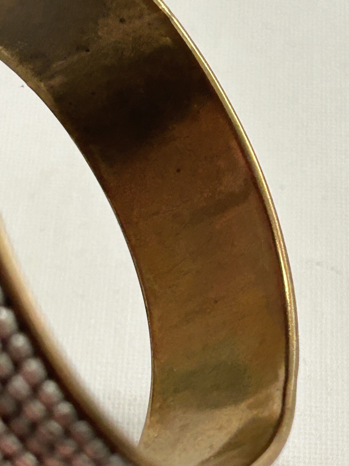 Vintage Silver Tone Metal Beaded Brass Bangle Set Of Two