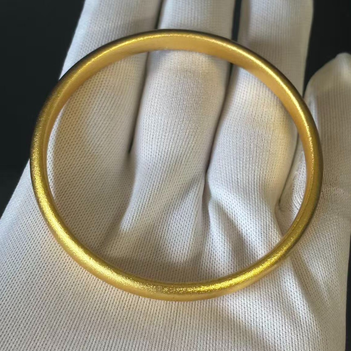 Gold-plated (NOT SURE) Gold Tone Smooth Band Bangle Bracelet, 7.7 inch