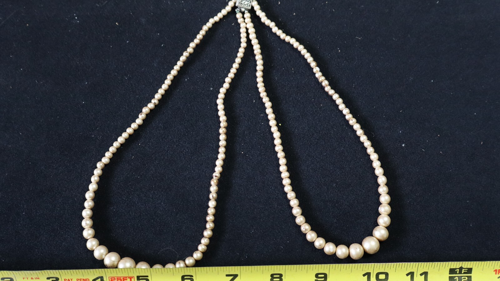 Vintage PEARL NECKLACE STORAGE AUCTION FIND LOT 2 STERLING K