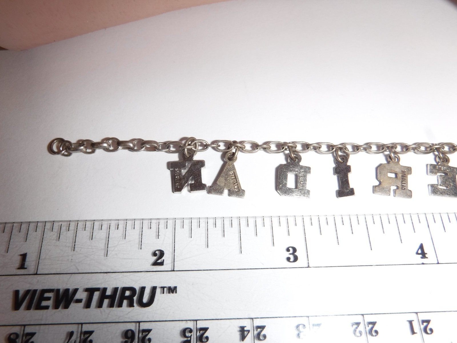 Vintage Sterling Ft. Sheridan Souvenir Charm Bracelet Spells FT. SHERIDAN 7 1/4″