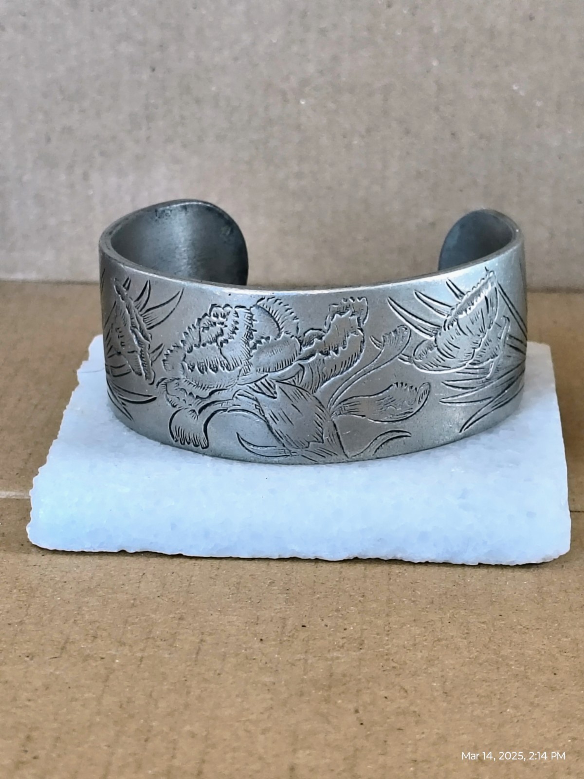 January Flower Pewter Bracelet