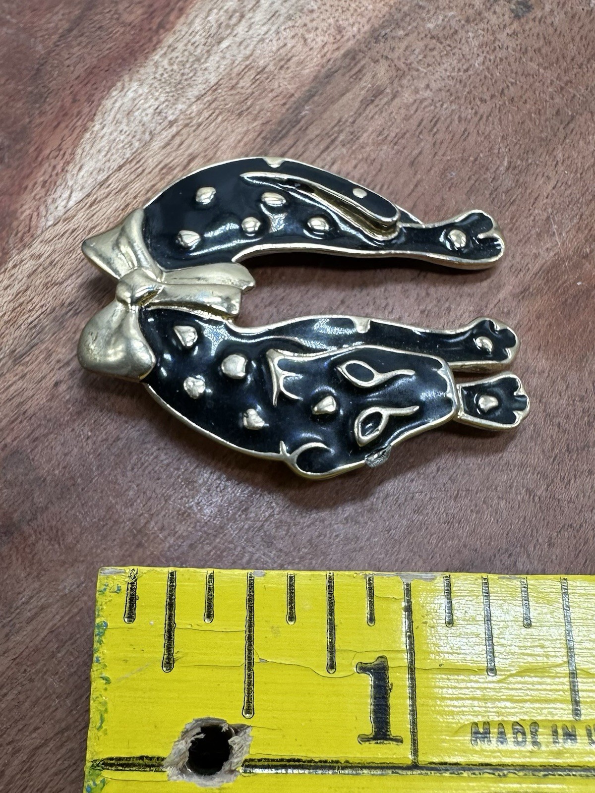 Vintage TRIFARI Enamel Black Panther Cat Feline Lion Brooch Pin Statement Safari