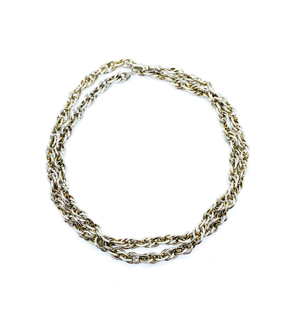Vintage Retro Silver Pl Long Rope Price Of Whales Specialty Chain Necklace 35″