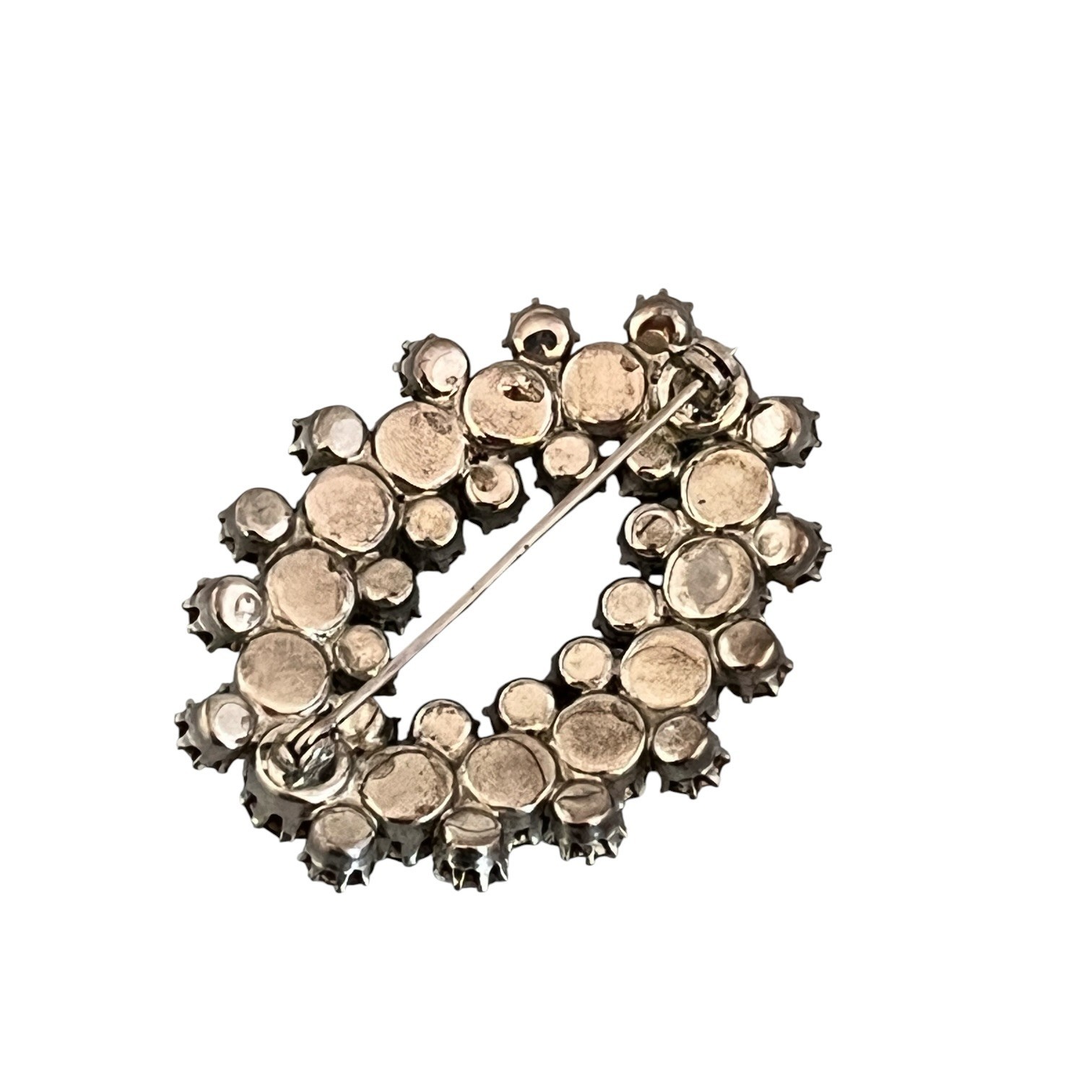 Vintage 1950s Black AB Rhinestone Oval Brooch Pin Mid Century – 7Y