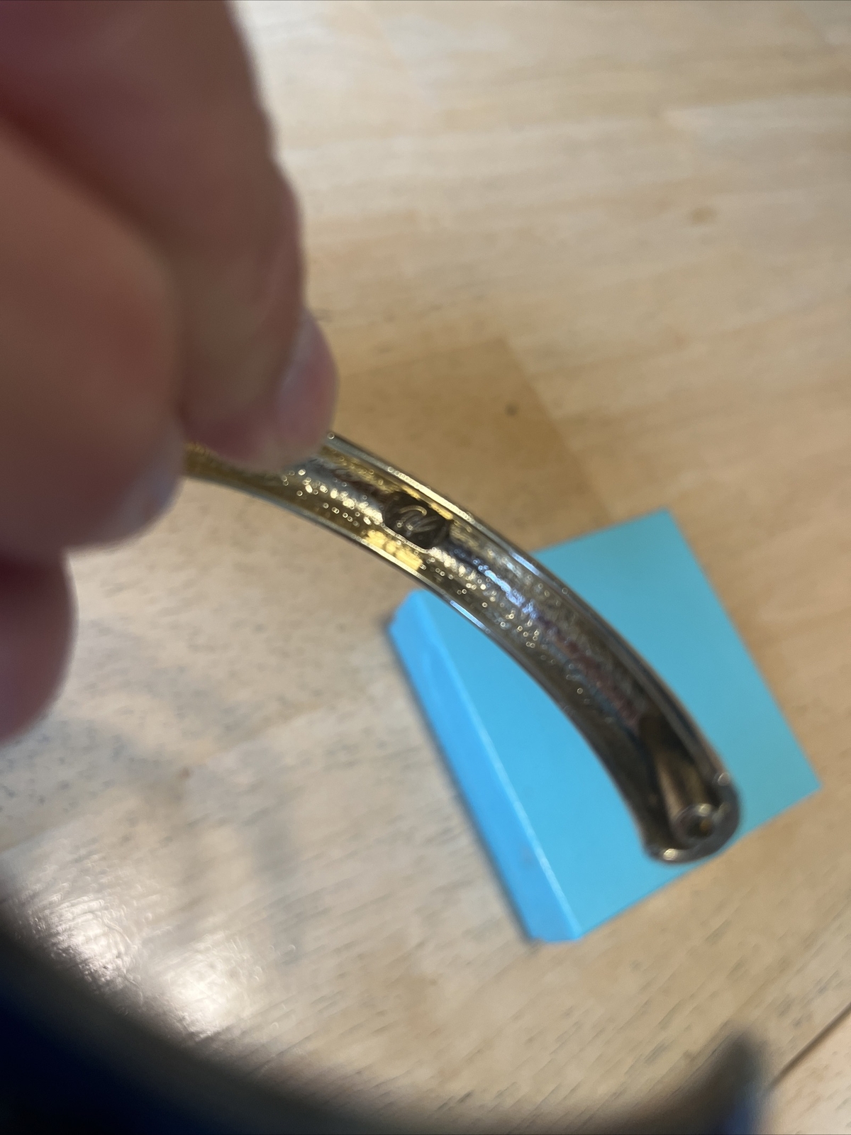 2 Gold Tone Enamel Bracelets Red (Marked Napier ) and Blue (not sure see pics)